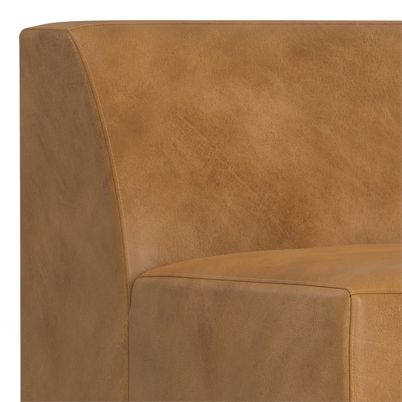 Pemberly Row Center Armless Sofa Module in Sienna Genuine Leather