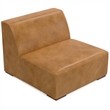 Pemberly Row Center Armless Sofa Module in Sienna Genuine Leather