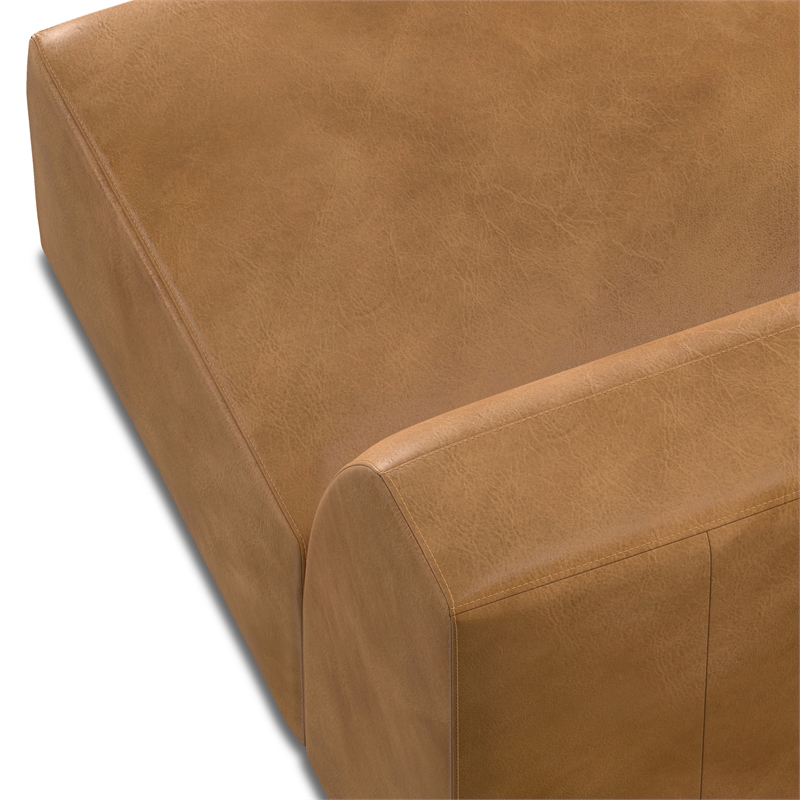 Pemberly Row Center Armless Sofa Module in Sienna Genuine Leather