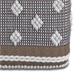 Pemberly Row Boho Square Indoor Outdoor Pouf in White and Gray