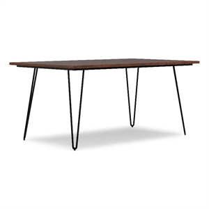 Pemberly Row 66&quot Rectangle Industrial Dining Table in Umber Brown