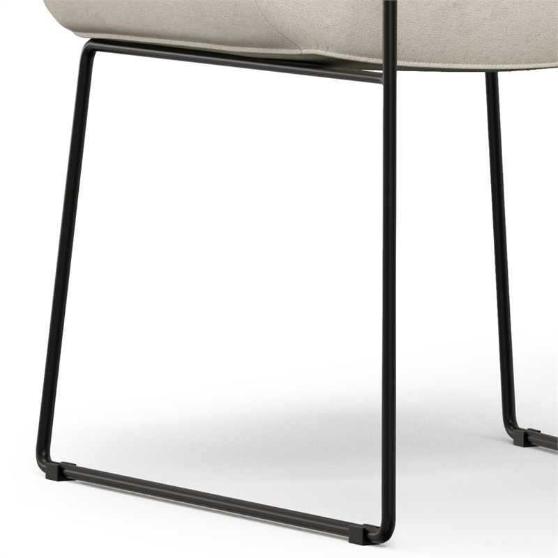 Pemberly Row Modern Dining Chair Set of 2 in Natural Linen Look Fabric