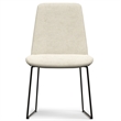 Pemberly Row Modern Dining Chair Set of 2 in Natural Linen Look Fabric