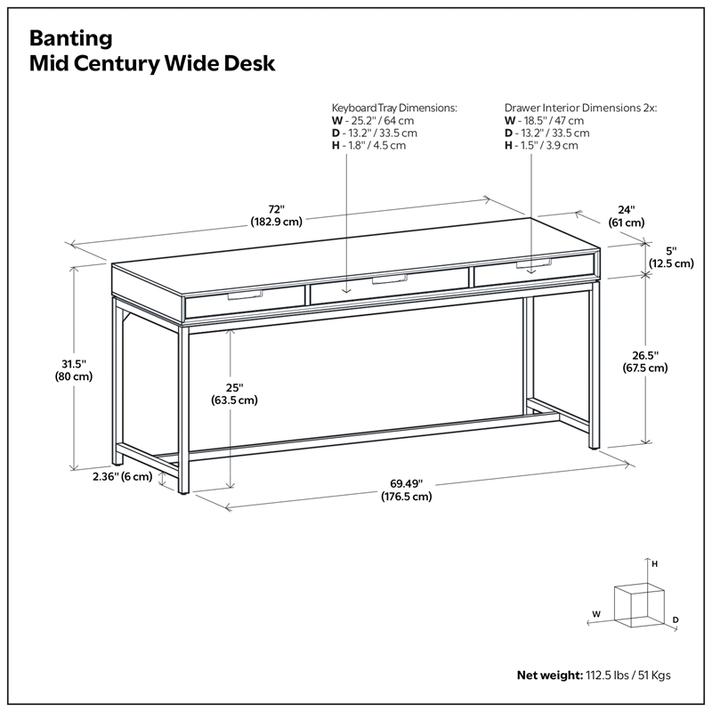 Pemberly Row Solid Wood 72