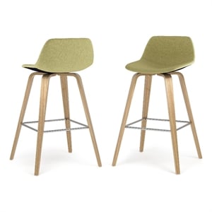 Pemberly Row 28&quot Bentwood Counter Height Stool Set of 2 in Acid Green