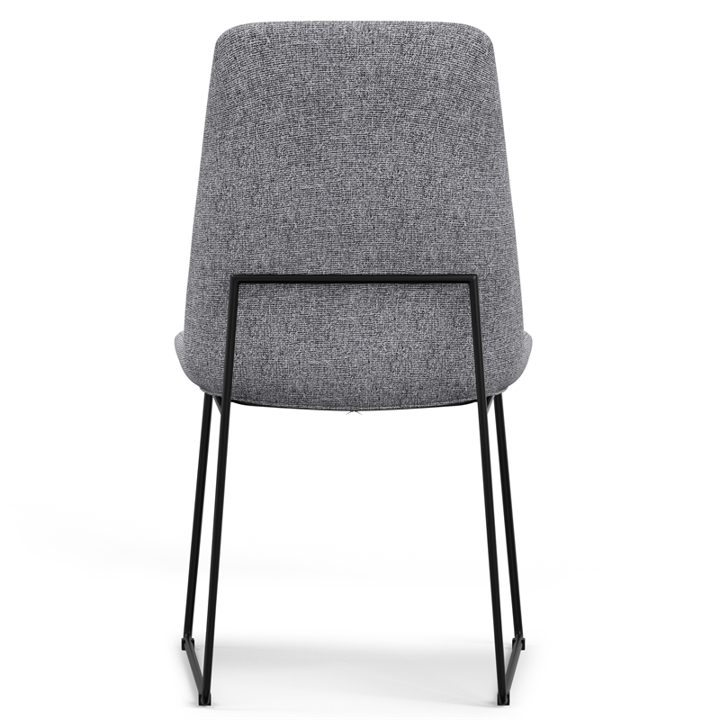 Pemberly Row Modern Dining Chair Set of 2 in Gray Linen Look Fabric