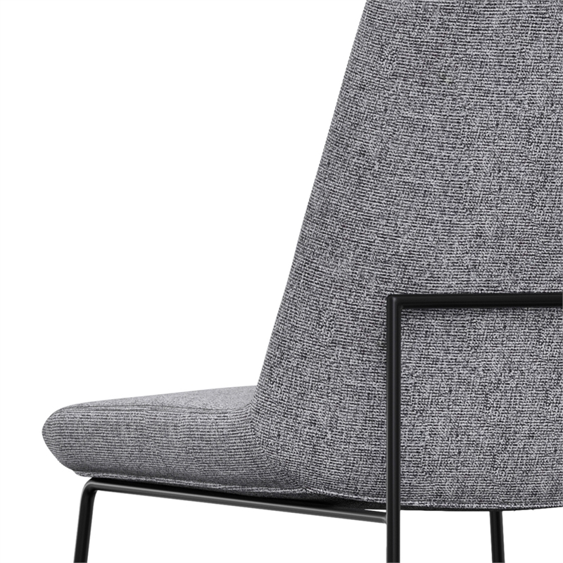Pemberly Row Modern Dining Chair Set of 2 in Gray Linen Look Fabric
