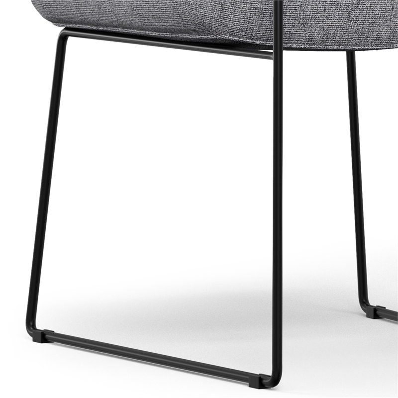 Pemberly Row Modern Dining Chair Set of 2 in Gray Linen Look Fabric