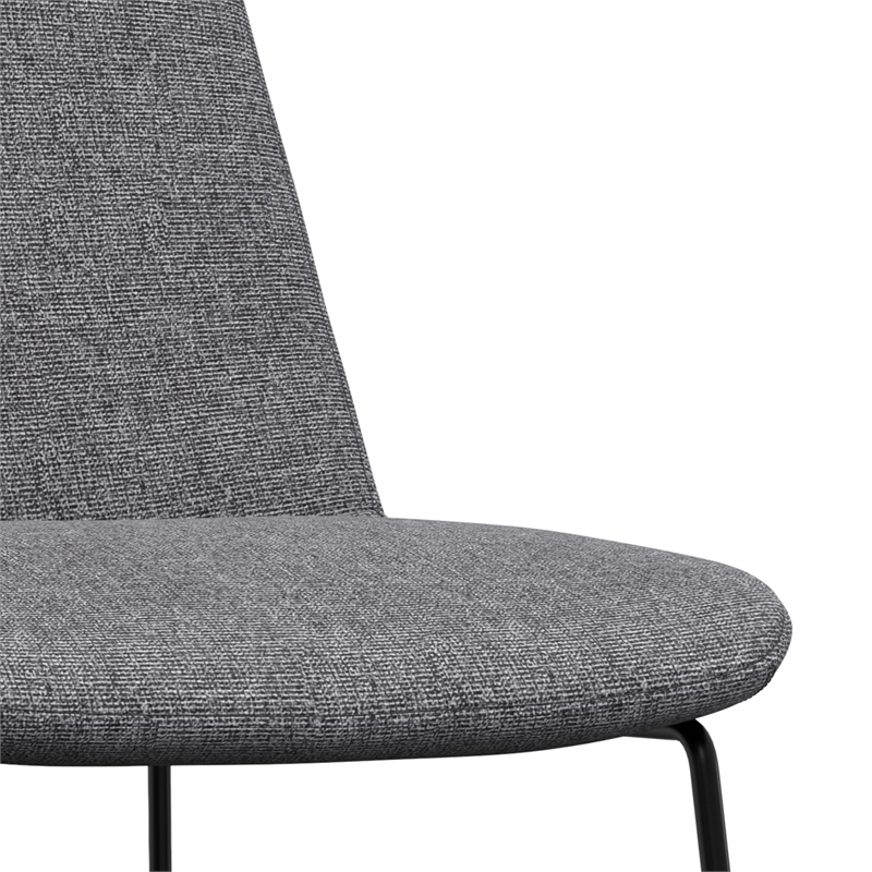 Pemberly Row Modern Dining Chair Set of 2 in Gray Linen Look Fabric