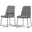 Pemberly Row Modern Dining Chair Set of 2 in Gray Linen Look Fabric