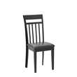 Pemberly Row Faux Leather Slat-Back Dining Chair in Cappuccino (Set of 2)