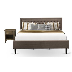 Pemberly Row 2-Piece Wood King Bedroom Set in Brown/Jacobean