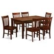 Pemberly Row 7-Piece Wood Dinette Table Set with Chairs in Mahogany