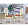 Pemberly Row Waffle-Back Wood Dining Chair in Cream/Cherry (Set of 2)