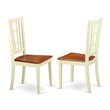 Pemberly Row Waffle-Back Wood Dining Chair in Cream/Cherry (Set of 2)