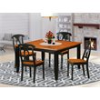 Pemberly Row 5-Piece Wood Table and Dining Chairs in Black/Cherry