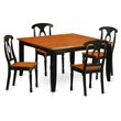 Pemberly Row 5-Piece Wood Table and Dining Chairs in Black/Cherry