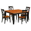 Pemberly Row 5-Piece Rectangular Wood Chair and Dining Table Set in Black