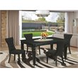 Pemberly Row 5-Piece Rectangular Wood Dining Room Set in Black