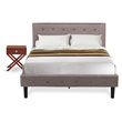 Pemberly Row 2-Piece Wood Full Bedroom Set in Brown/Burgundy