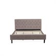 Pemberly Row Button-Tufted Engineered Wood King Bed in Black/Taupe Brown