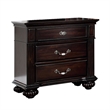 Pemberly Row Nightstand with Brass and Acrylic Accents in Dark Walnut