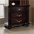 Pemberly Row Nightstand with Brass and Acrylic Accents in Dark Walnut