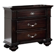 Pemberly Row Nightstand with Brass and Acrylic Accents in Dark Walnut