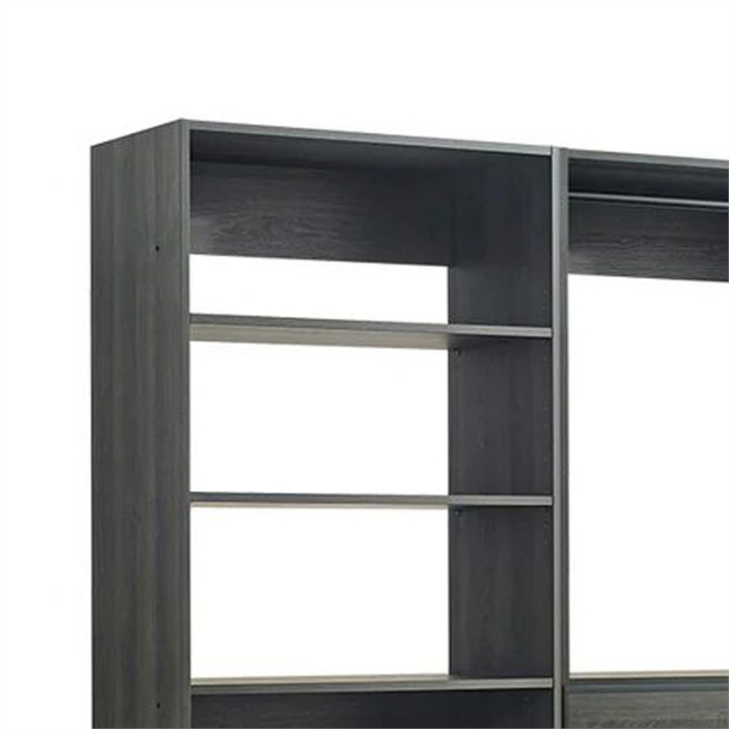 Pemberly Row Modular Walk In Closet 4 Drawer 9 Shelf 2 Rods in Black