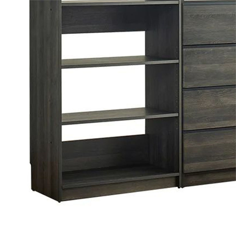 Pemberly Row Modular Walk In Closet 4 Drawer 9 Shelf 2 Rods in Black
