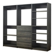 Pemberly Row Modular Walk In Closet 4 Drawer 9 Shelf 2 Rods in Black