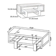 Pemberly Row Modern Driftwood Open Shelf Coffee Table in Gray and Black