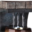 Pemberly Row C Shaped Polyresin 3 Pillar Fountain with LED Lights in Brown
