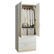 Pemberly Row 2 Door Closet with 2 Drawers and Hanging Bars in White