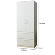 Pemberly Row 2 Door Closet with 2 Drawers and Hanging Bars in White