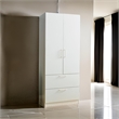Pemberly Row 2 Door Closet with 2 Drawers and Hanging Bars in White