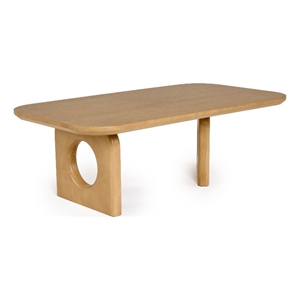Pemberly Row 50&quot Rectangular Solid Rubberwood Coffee Table in Light Brown