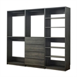 Pemberly Row Modular Closet with 4 Drawers and 5 Shelves in Dark Gray