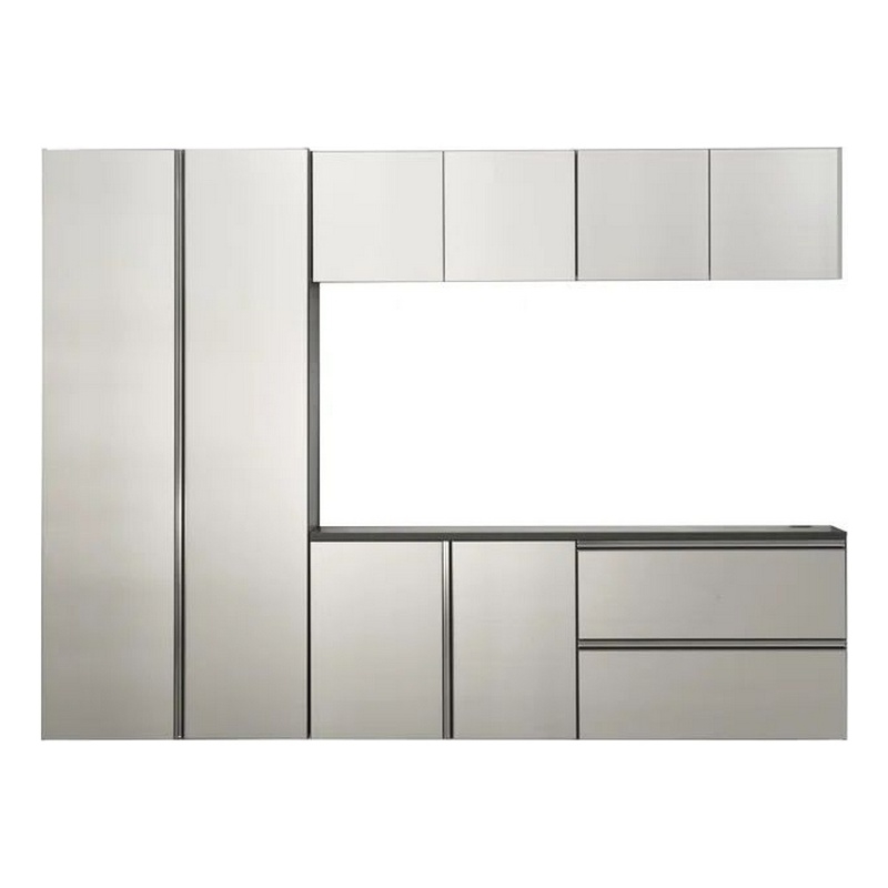 Pemberly Row 6 Piece Wall Mounted Garage Cabinets with Drawers in Gray