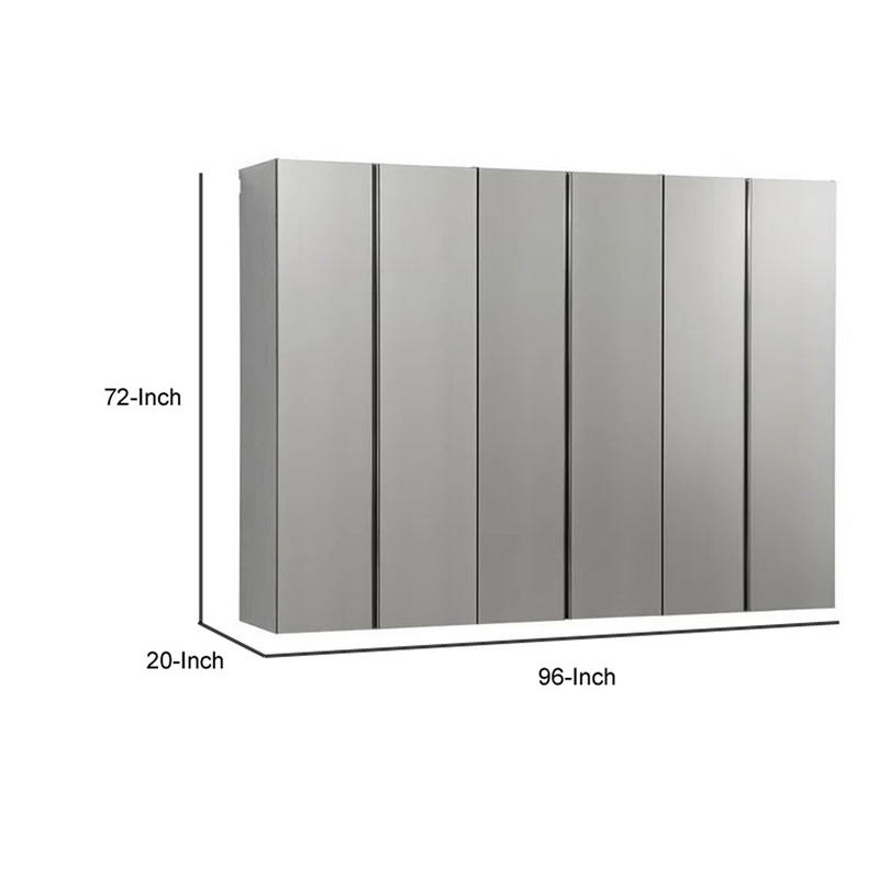Pemberly Row 3 Piece Wall Mounted Garage Cabinets with Shelves in Gray