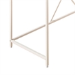 Pemberly Row L Shaped Corner Desk with White Metal X Frame in Oak Brown
