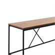 Pemberly Row L Shaped Corner Desk with Black Metal X Frame in Oak Brown