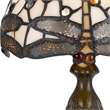 Pemberly Row Metal Table Lamp with Dragonfly Design Shade in Multicolor