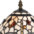 Pemberly Row Metal Table Lamp with Dragonfly Design Shade in Multicolor