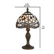 Pemberly Row Metal Table Lamp with Dragonfly Design Shade in Multicolor