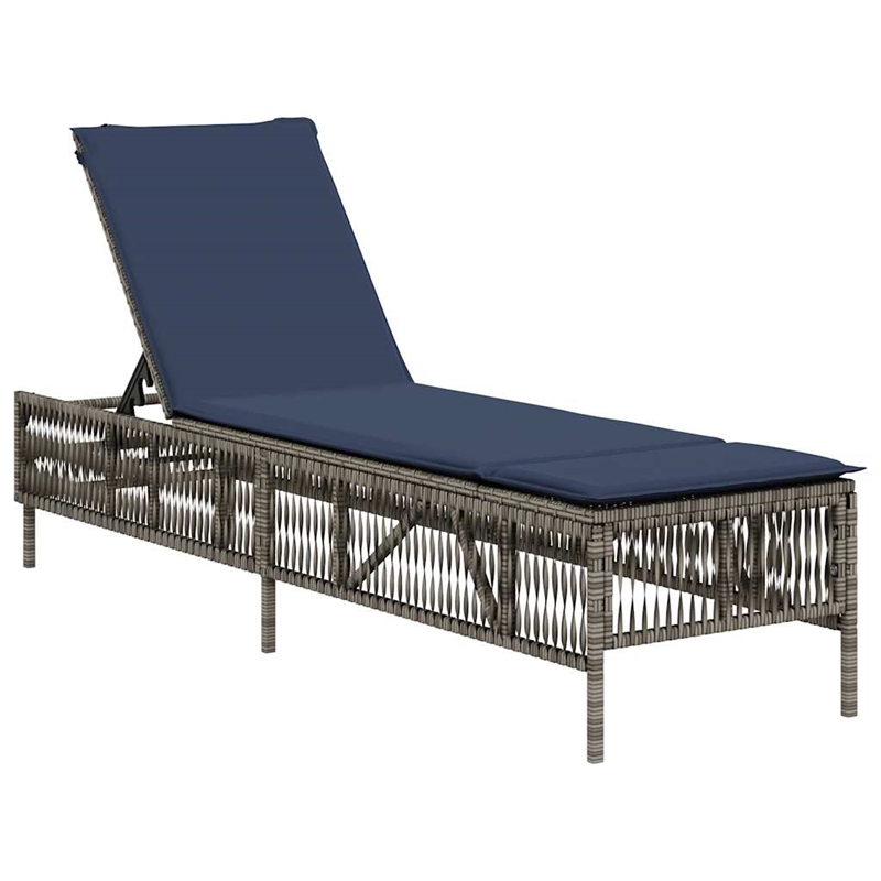 Pemberly Row 2 Person Adjustable Patio Sun Lounger with Cushions in Gray