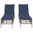 Pemberly Row 2 Person Adjustable Patio Sun Lounger with Cushions in Gray