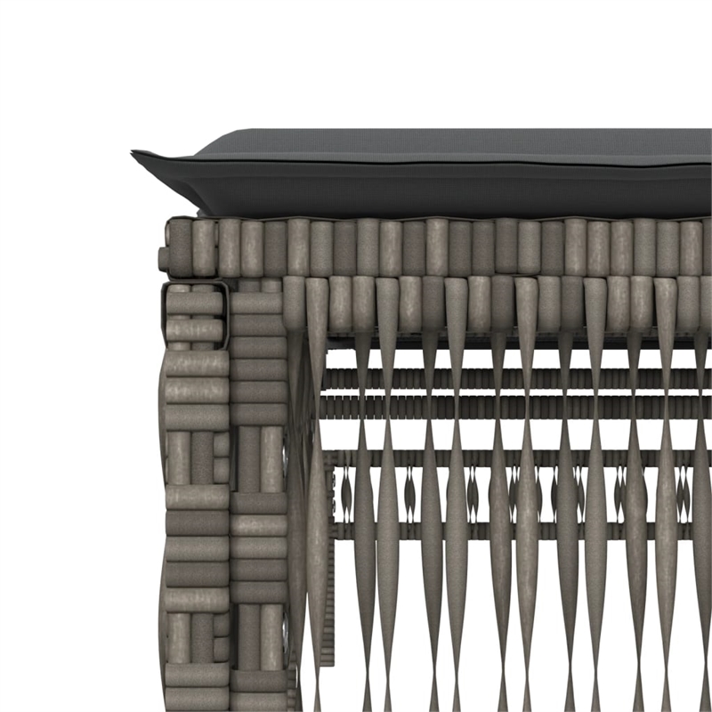 Pemberly Row 3 Piece PE Rattan Sun Lounger Set with Cushions in Gray