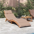 Pemberly Row Solid Acacia Wood Adjustable Foldable Sun Lounger in Taupe