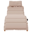 Pemberly Row Solid Acacia Wood Adjustable Foldable Sun Lounger in Taupe